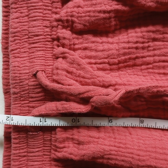 100% Cotton Cropped Wide Leg Thick Gauze Drawstring Pants L Dusty Coral 50off3 - Picture 6 of 8